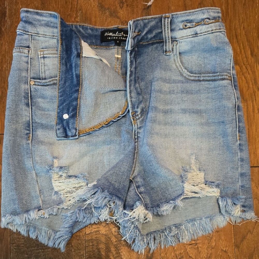 Blue Distressed Jean Shorts